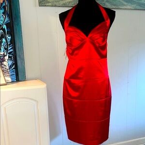 Fashion Nova Red Halter Bodycon Dress